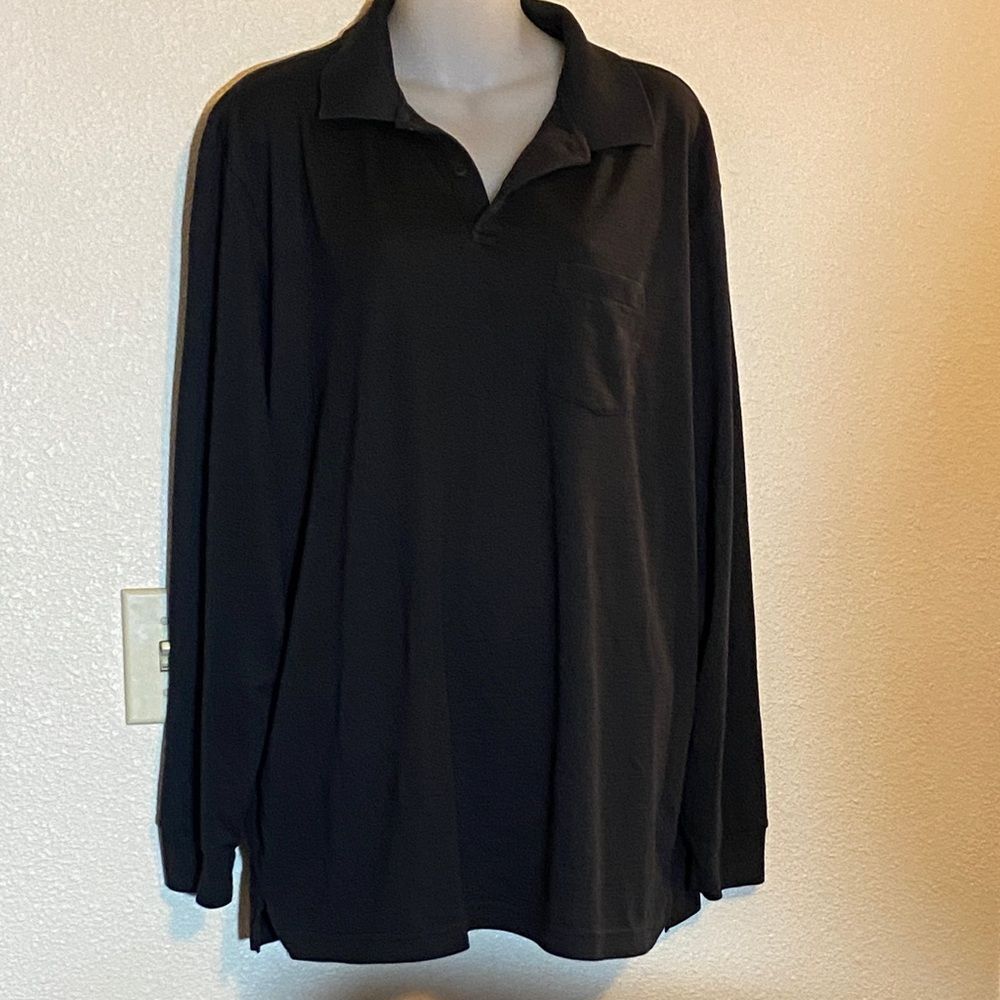 travelSMART by Roundtree & Yorke Black Polo (Logo Inside Collar) Size L Stretch
